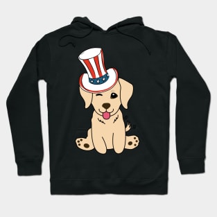 Funny retriever dog is wearing uncle sam hat Hoodie